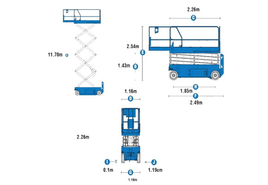Xe Nâng Người Genie GS-4047 – Xe Cắt Kéo Điện 13.7m, Tải Nâng 350kg