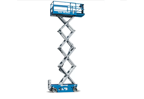 Xe Nâng Người Genie GS-2632 – Xe Cắt Kéo Điện 7.92m, Tải Nâng 227kg