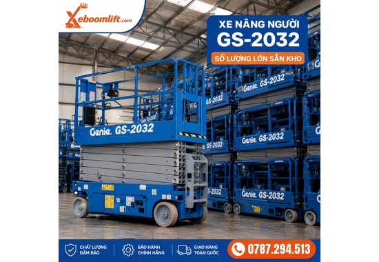 Xe Nâng Người Genie GS-2032-Chiều cao làm việc 8.1m,Tải nâng 363 kg