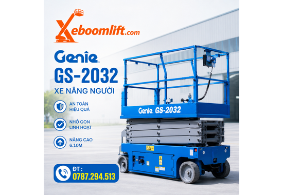Xe Nâng Người Genie GS-2032-Chiều cao làm việc 8.1m,Tải nâng 363 kg