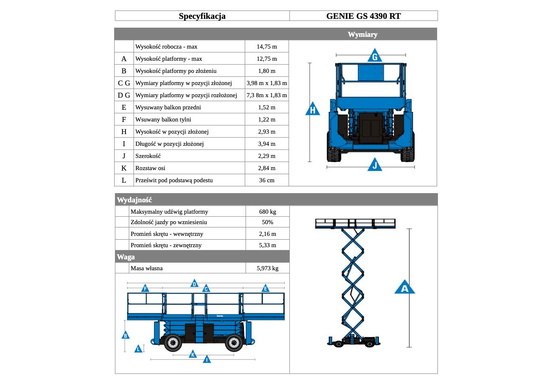 GENIE GS-4390 – Xe Nâng Người Cắt Kéo 15m