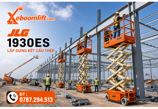 Xe Nâng Người JLG 1930ES – Xe Cắt Kéo Điện 7.6m, Nhỏ Gọn Và Linh Hoạt