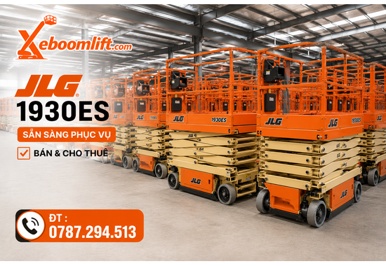 Xe Nâng Người JLG 1930ES – Xe Cắt Kéo Điện 7.6m, Nhỏ Gọn Và Linh Hoạt