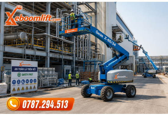 Xe Nâng Người Genie Z60/34 – Boom Lift Cần Gấp Khúc 20.39m, Tải Nâng 227kg