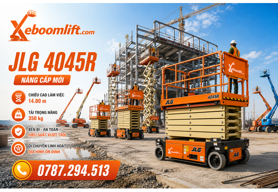 Xe Nâng Người JLG 4045R – Xe Cắt Kéo Điện 13.96m, Tải Nâng 350kg