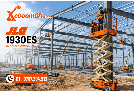 Xe Nâng Người JLG 1930ES – Xe Cắt Kéo Điện 7.6m, Nhỏ Gọn Và Linh Hoạt