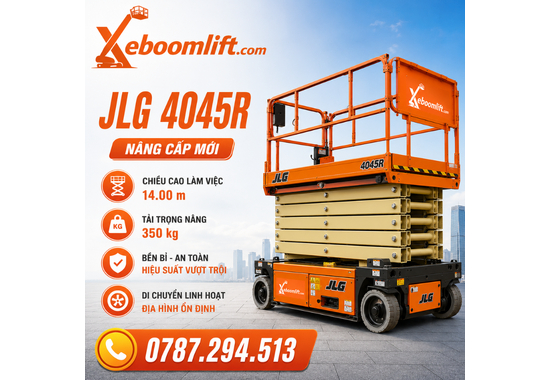 Xe Nâng Người JLG 4045R – Xe Cắt Kéo Điện 13.96m, Tải Nâng 350kg