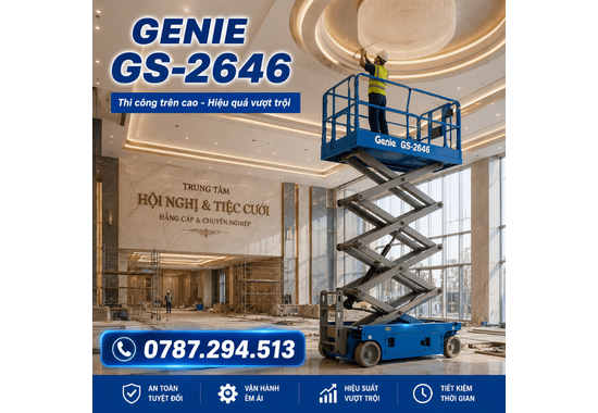 GENIE GS-2646 – Xe Nâng Người 9.9m Tải 454kg Giá Tốt