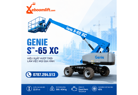 Xe Nâng Người Genie S™-65 XC –Boom Lift Cần Thẳng 21.81m, Tải Nâng 454kg