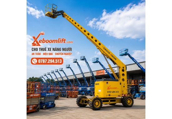 Xe nâng người Boom Lift Grove AMZ86 – Làm việc trên cao an toàn & hiệu quả