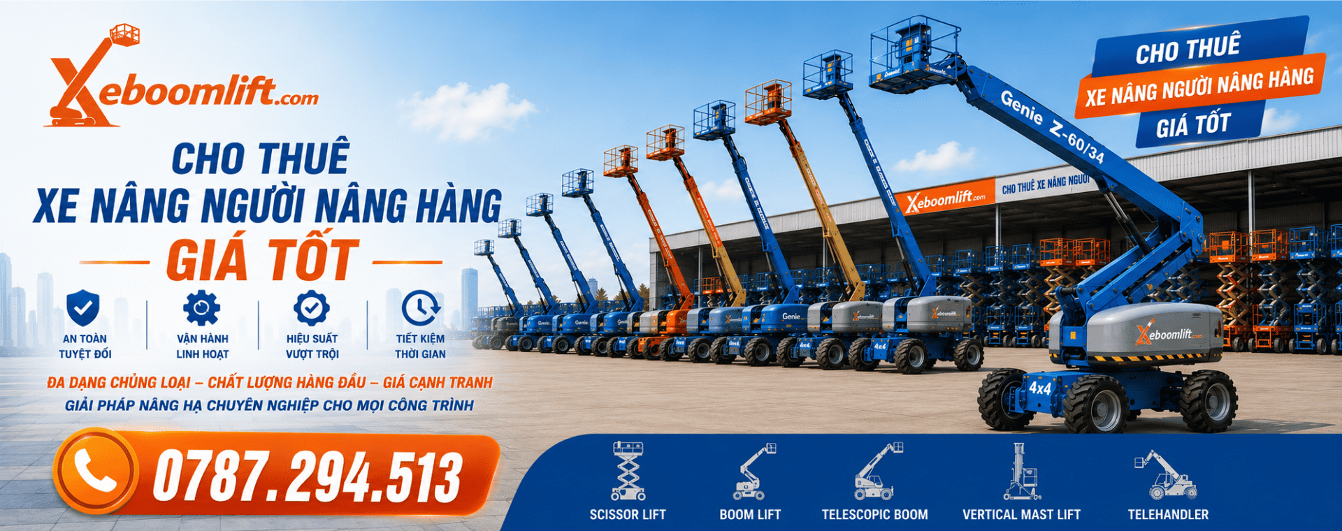 Cho thuê xe boomlift toàn quốc